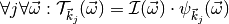 \forall j \forall \vec \omega : \mathcal T_{\vec k_j}(\vec 
\omega) = \mathcal I(\vec \omega) \cdot \psi_{\vec k_j}(\vec 
\omega)